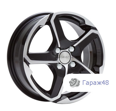 Skad Alligator R15 / 6J PCD 5x100 ET 38 ЦО 57.1 Литые Черный с полированной лицевой поверхностью