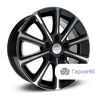 Skad Milan R16 / 6.5J PCD 5x114.3 ET 45 ЦО 67.1 Литые Черный с полированной лицевой поверхностью