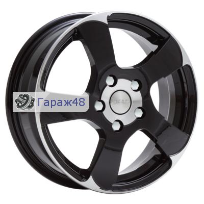 Skad Akula R16 / 6J PCD 4x100 ET 45 ЦО 60.1 Литые Черный глянцевый с полированной лицевой поверхностью